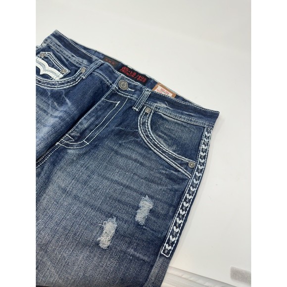 GS-115 Doheny Slim Fit Jeans Thick Stitch Distressed Men's Jeans Size 32x31 - Picture 9 of 12